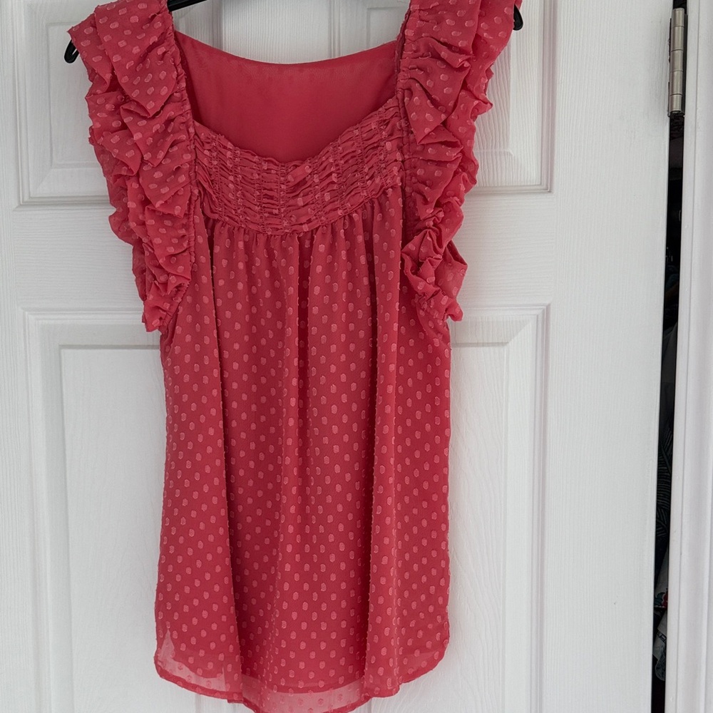 Elegant Ruffled Red Top